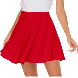 Urim Pleated Red Velma Mini Skirt Skater Style Size S
